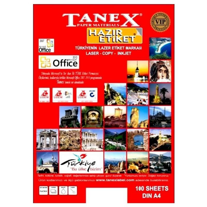 Tanex TW-2404 Laser Etiket ( 210*74,25  mm ) 100 Sayfa