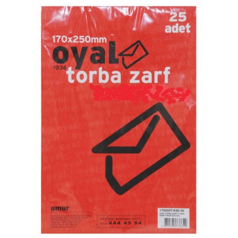 Oyal Torba Zarf Natura 17*25 cm 100 gr. 25'li - 8690345880188