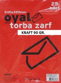 Oyal Torba Zarf Kraft 24*32 cm 90 gr. 25'li - 8690345880195