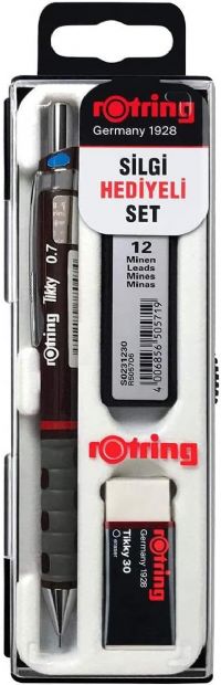 Rotring Tikky Mekanik Ulu Kalem 0,7 Bordo Set