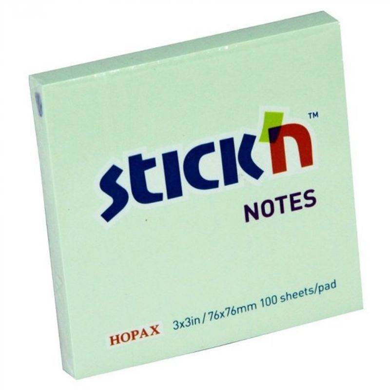 Hopax Stckn Yapkanl Not Kad 76x76 Pastel Yeil 100 yp