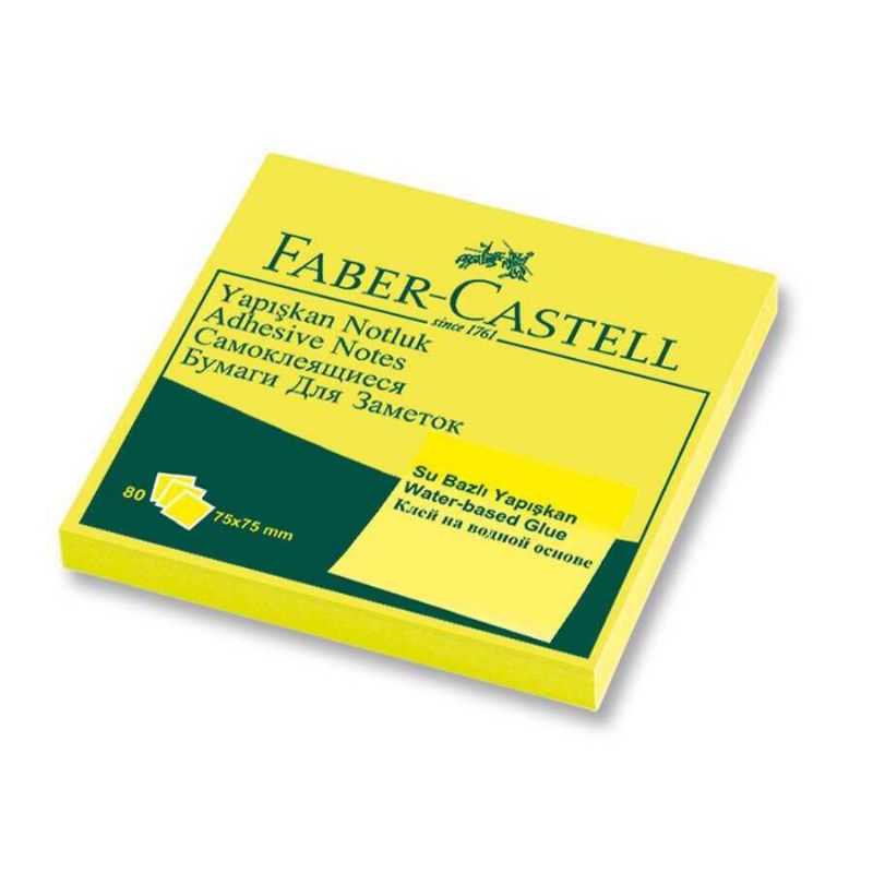 Faber Castell Yapkanl Not Kad 75*75 Fosforlu Sar