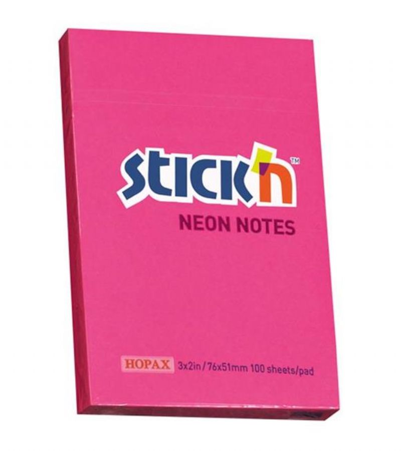 Hopax Stckn Yapkanl Not Kad 76x51 Fosforlu Pembe 100 YP
