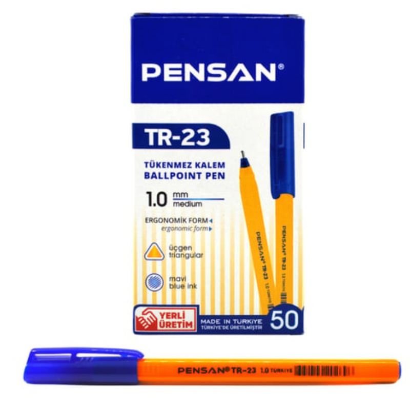 Pensan TR-23 gen Tkenmez Kalem Ergonomik Mavi