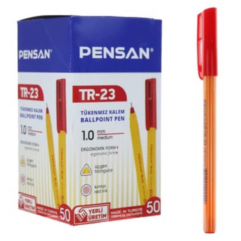 Pensan TR-23 gen Tkenmez Kalem Ergonomik Krmz