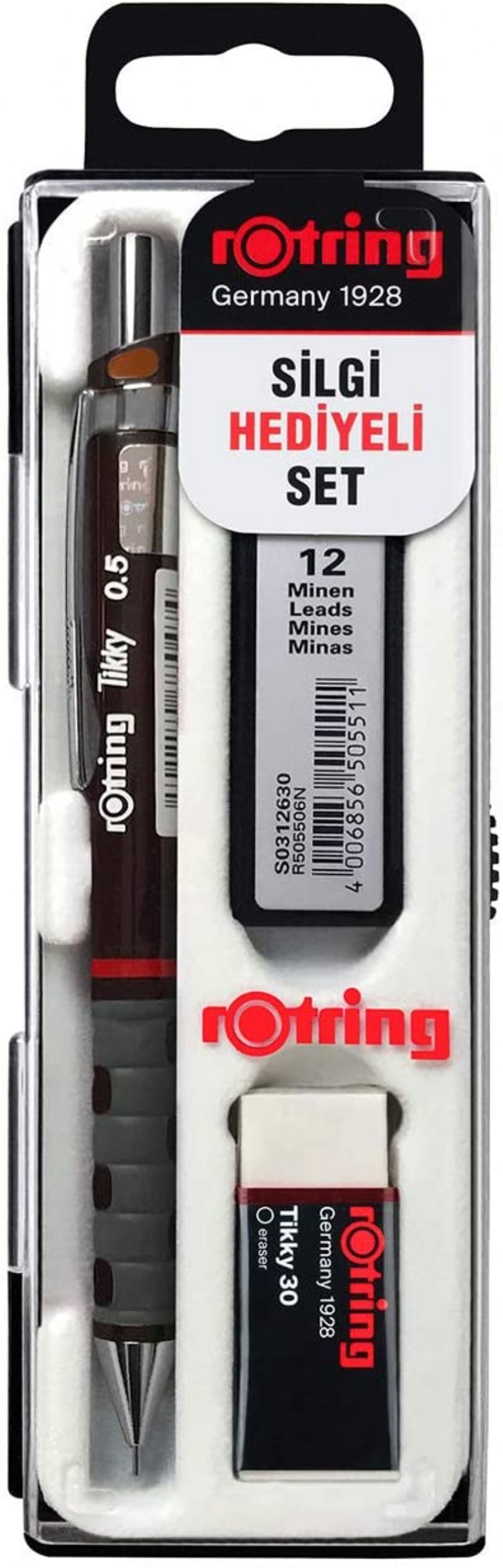 Rotring Tikky Mekanik Ulu Kalem 0,5 Bordo Set