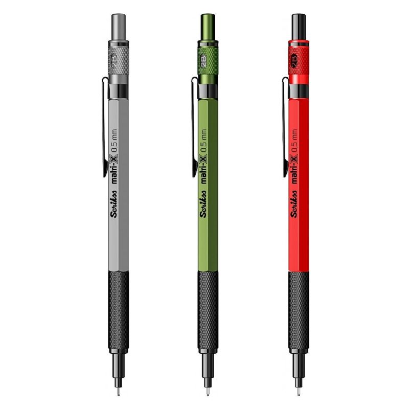 Scrikss Matri-X Mekanik Versatil Ulu Kalem 0.7 Haki Yeil